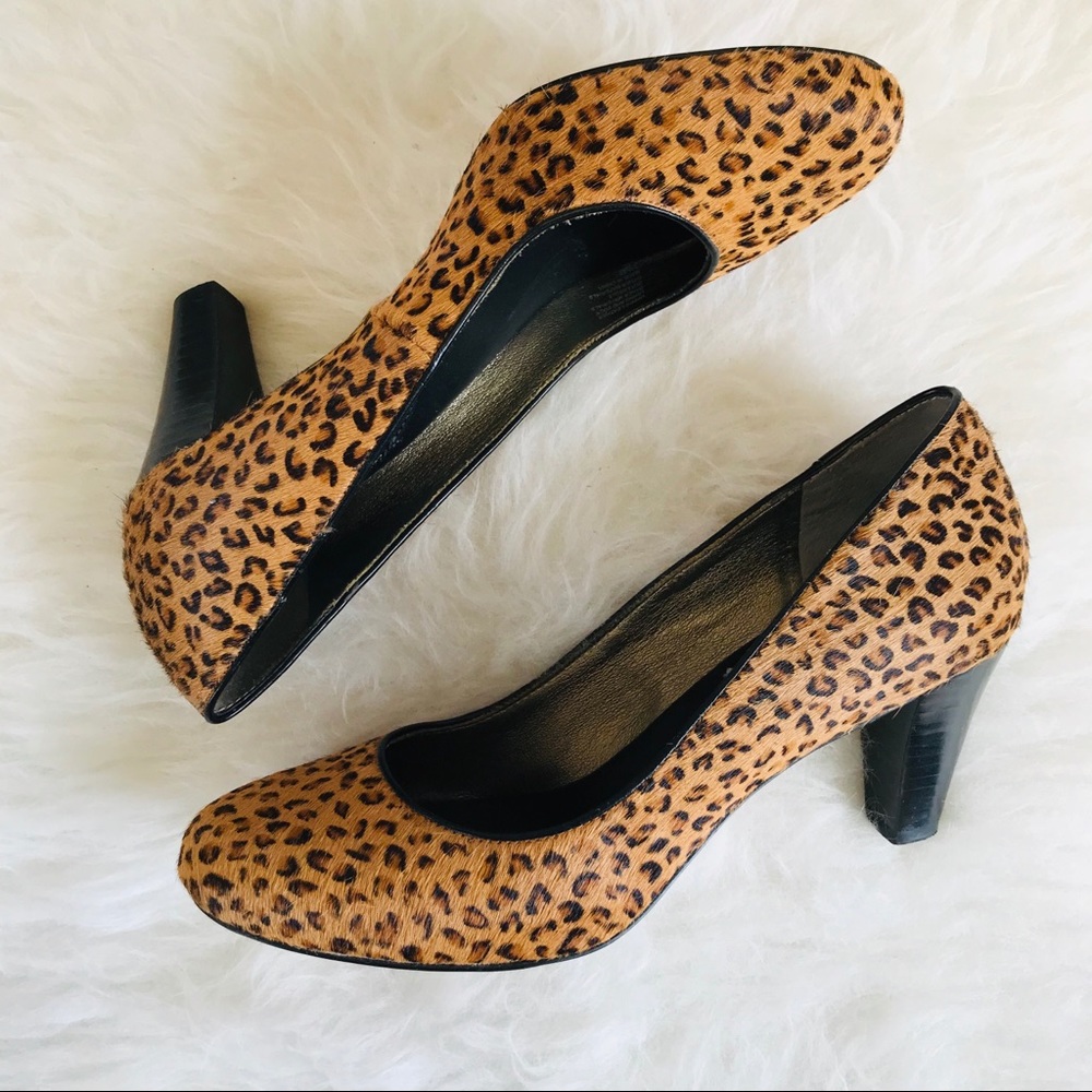 Banana Republic Calf Hair Leopard Print Heels